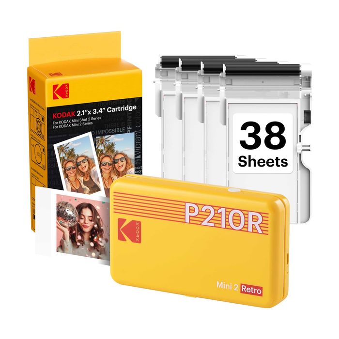 Преносим фотопринтер KODAK Mini 2 Retro P210R жълт