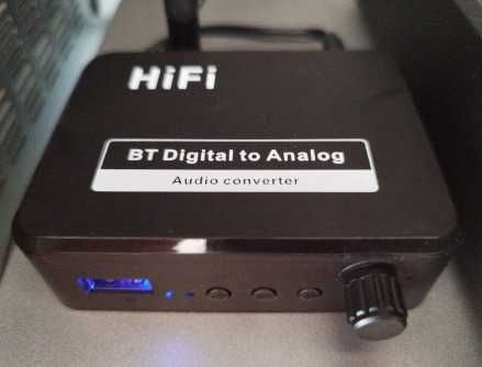 Bluetooth RCA конвертор цифров към аналогов сигнал 3.5мм AUX