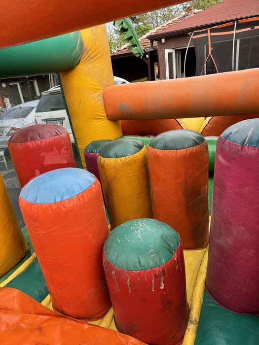 Надуваем батут Djun