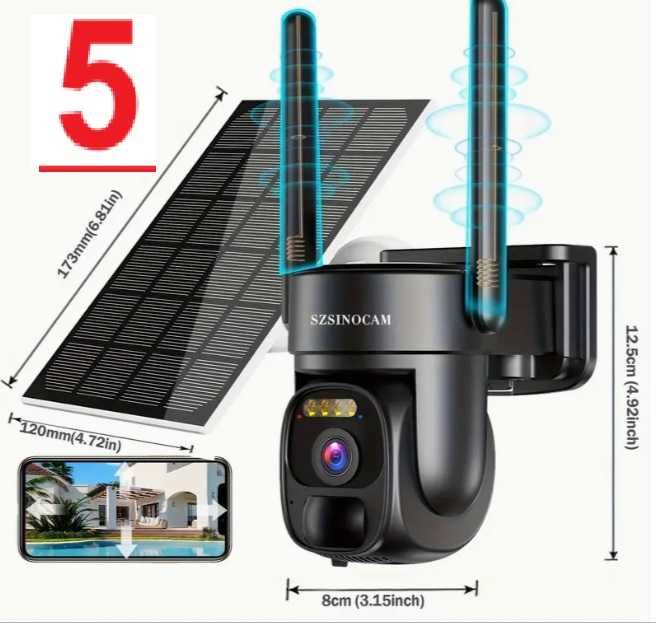 Camere IP, 8MP 12MP, UHD, cu 2 sau 3 lentile, cu card sau panou solar