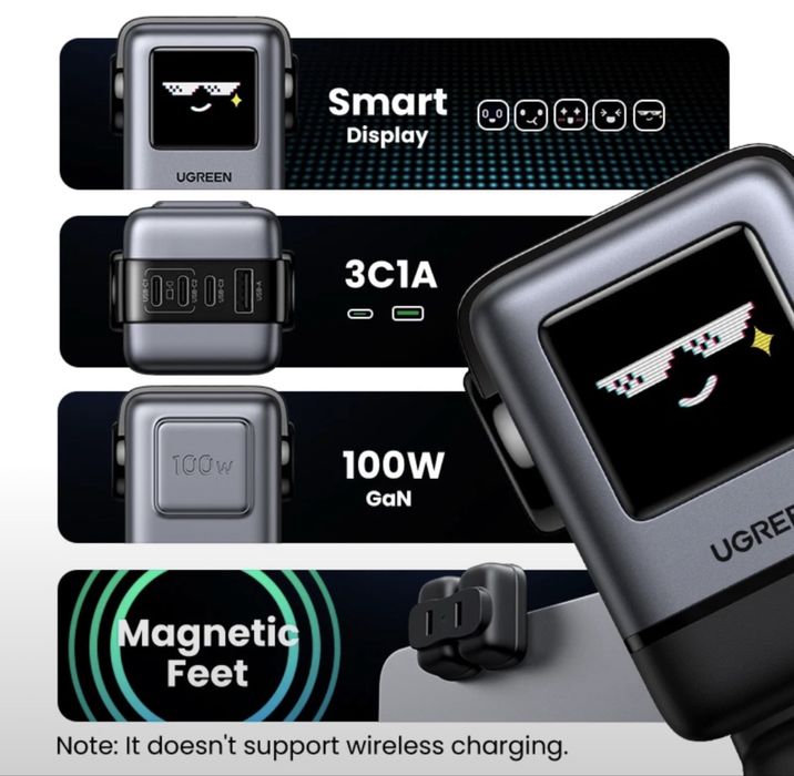 ЗарядкаUGREEN 100 Вт iPhone 17,16,15 Pro Macbook Air Ноутбуки Планшеты