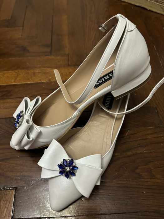 Pantofi Lariss piele naturala alb