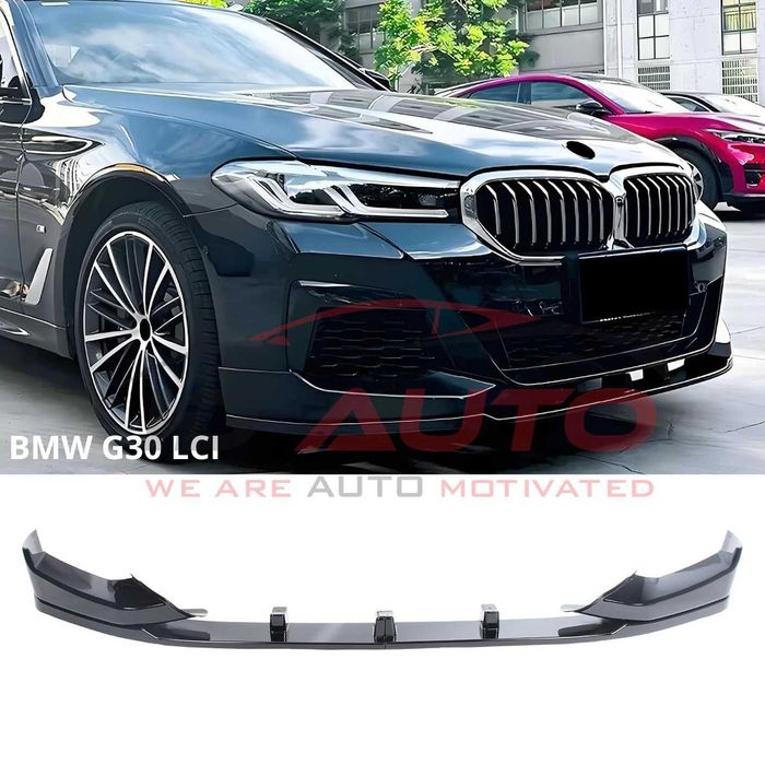 Преден лип за BMW 5 Series G30 фейс (2020–2023) – M-tech Style, черен гланц