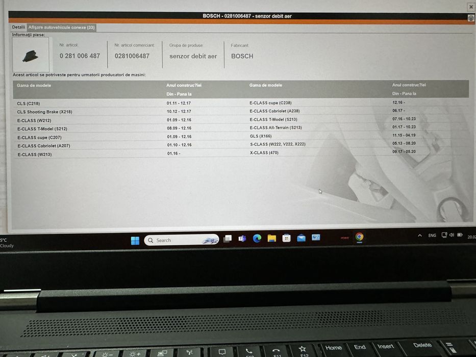 Set Senzor Masa Aer - Debitmetru Orig Mercedes A 642 905 05 00 - SH