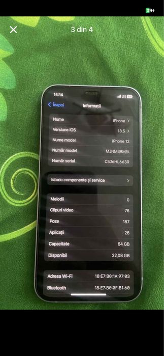 Iphone 12  pret 650 lei.