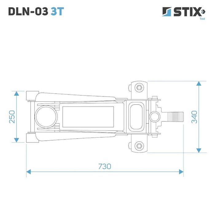 Cric crocodil hidraulic 3T, 75–505 mm, profesional Stix