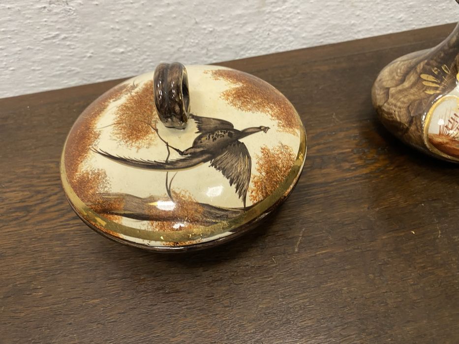 Винтидж Hubert Bequet Belgium ръчна украса ваза и кутия 1950те