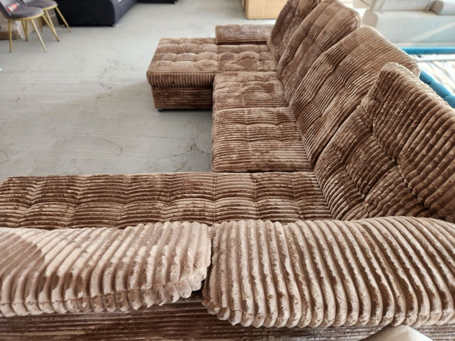 NOU Coltar U, extensibil, 330cm, cappuccino