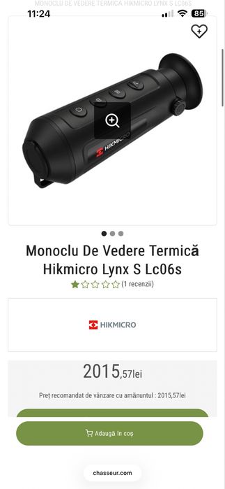 Monocular cu vedere termica  Lynx LC06S, HIKMICRO, 4x zoom digital