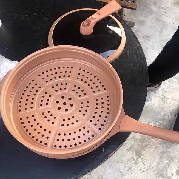 Уок Тиган 32 см, покритие MicroClay, пържене, варене, задушаване, пара
