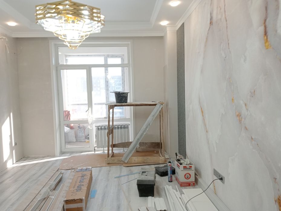 Ремонт стен под обои в Караганде.