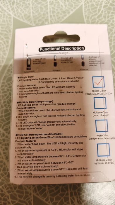 Cap de robinet cu led colorat