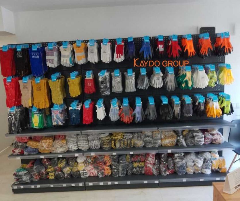 Магазинен стелаж за дрехи, тъмно сив, нов