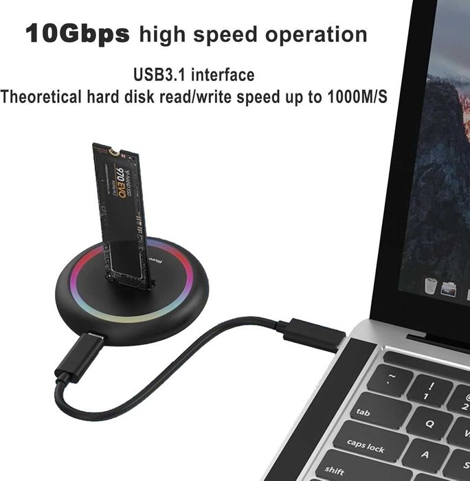 Adaptor M.2 SSD Docking Station Extern M2 Drive RGB NMVe NGFF SATA
