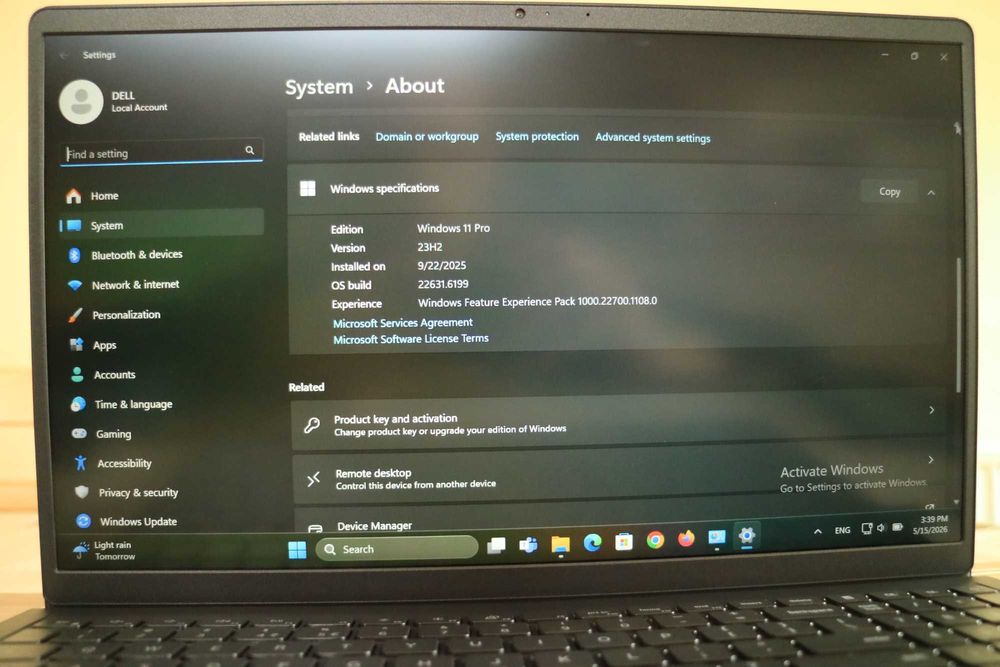 Laptop Dell Vostro 3520 full hd 15.6inch i3-1215U ram 8gb ssd 256gb intel uhd graphics win11 pro