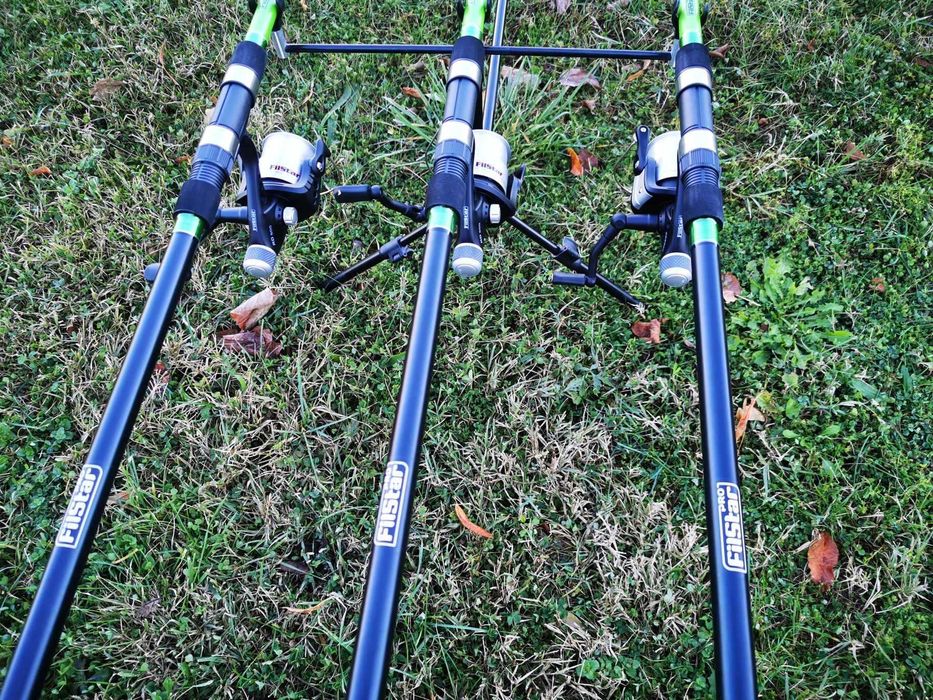 TOP оферта - Шарански комплект Filstar. 3 въдици и 3 макари с корди