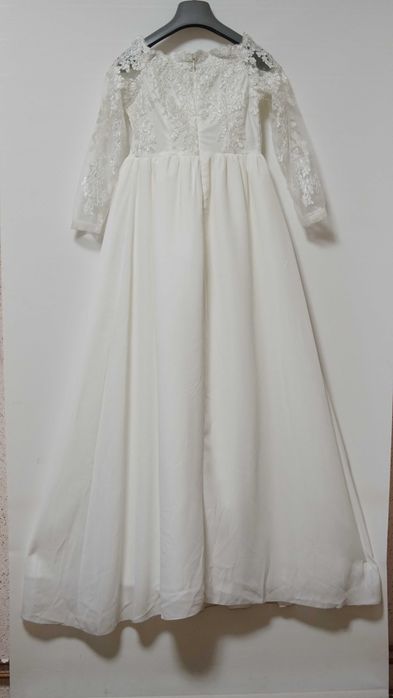 Rochie alba maxi evening  mireasa  marimea XS