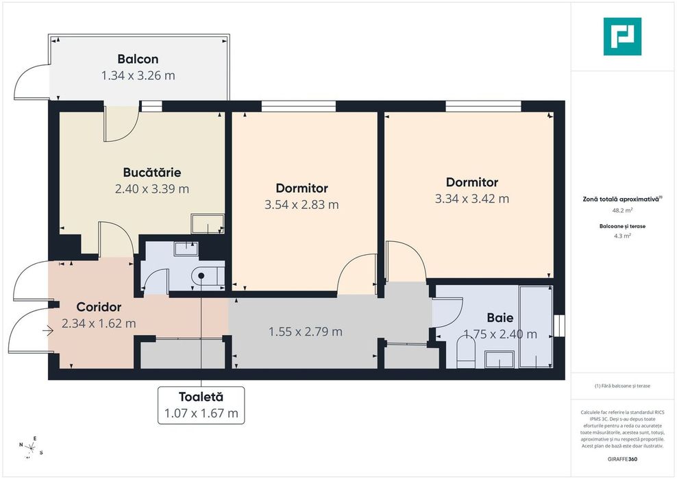 Apartament 3 camere ,68 mp, Str.Moldovei-Rogerius