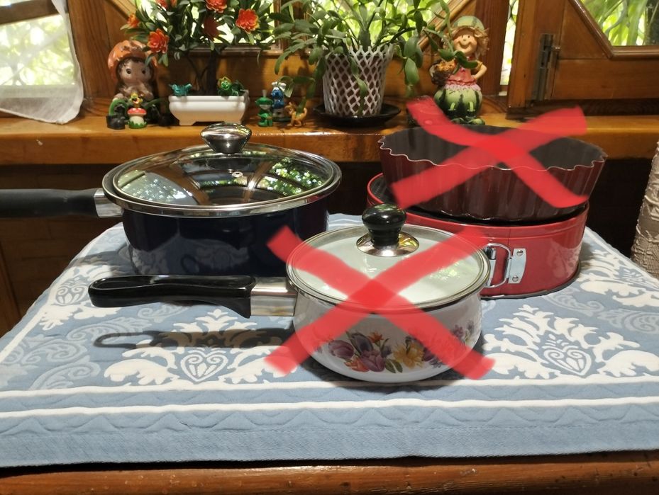 Новая посуда: кастрюля, черпак