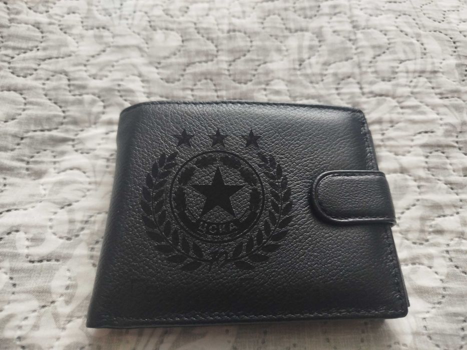 Гравирано мъжко портмоне от естествена кожа