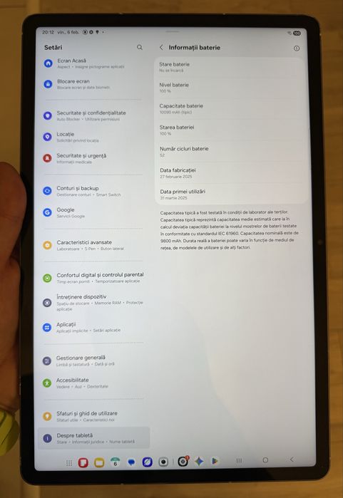 Samsung Galaxy Tab s10 FE+ plus X620 wifi 8GB RAM 128GB ROM originala