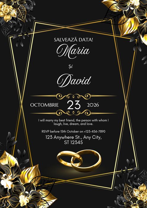 Invitatii pe diferite culori sau marimi