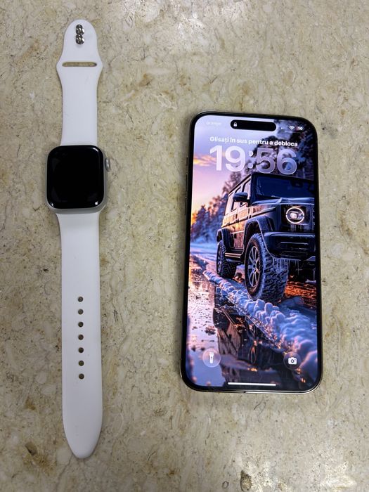 Iphone 14 pro max gold 256 g si apple wach seria 9 celular 41mm