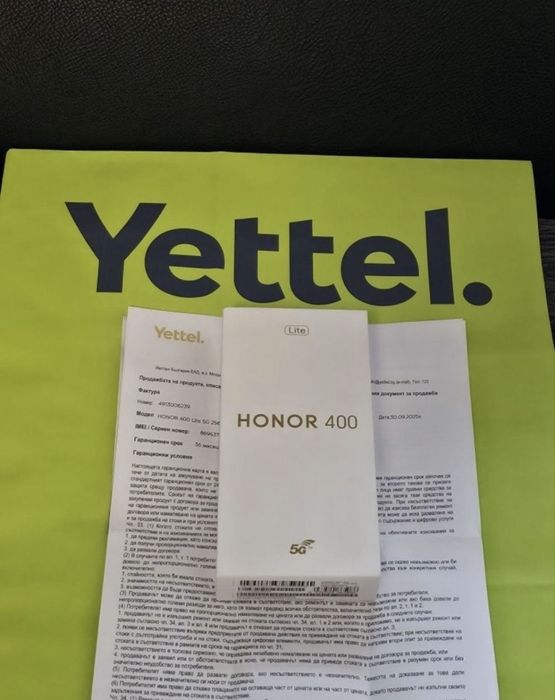 ЧИСТО НОВ Honor 400 Lite Гаранция Yettel 2028г. Green