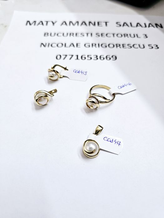 Vand set bijuterii aur 14 k 13.91 g cod 415 416 417