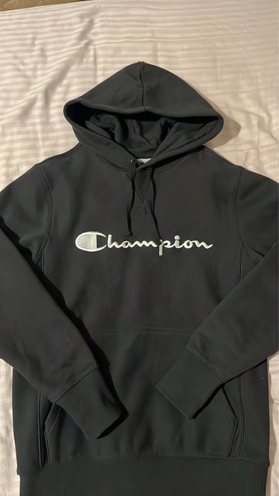Черный худи Champion