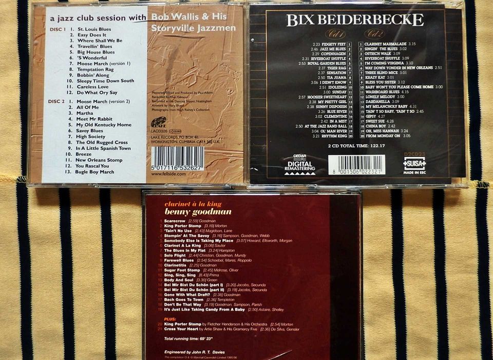 CDs - Bob Wallis, Bix Beiderbecke, Benny Goodman -Jazz