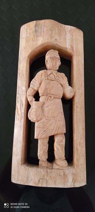 дърворезба козирог, винопроизводител,поставка за вино