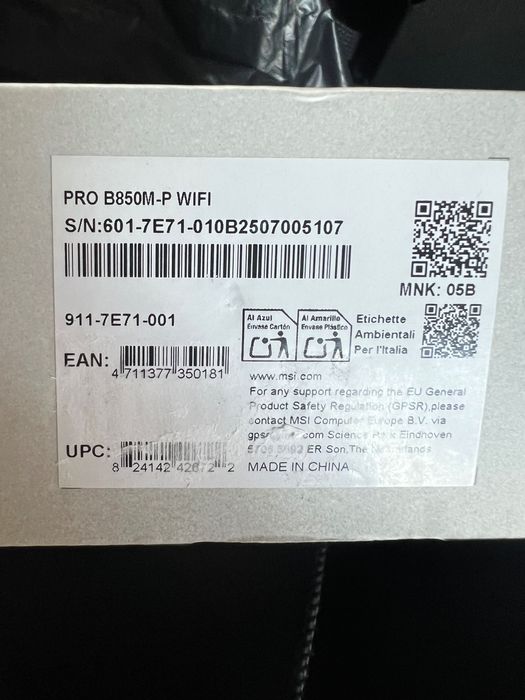 Placa de baza MSI PRO B850M-P WIFI - Socket AM5 motherboard