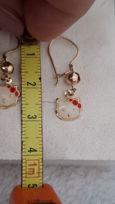 Cercei aur 14k Hello Kitty