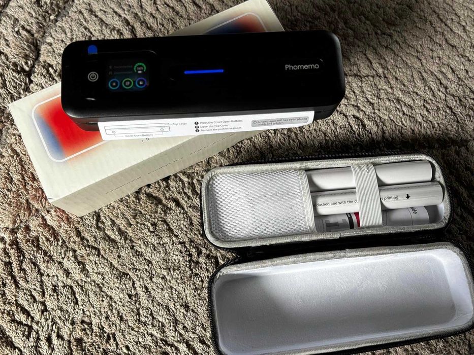 Преносим термопринтер Phomemo M832D, калъф и 3 ролки термохартия A4