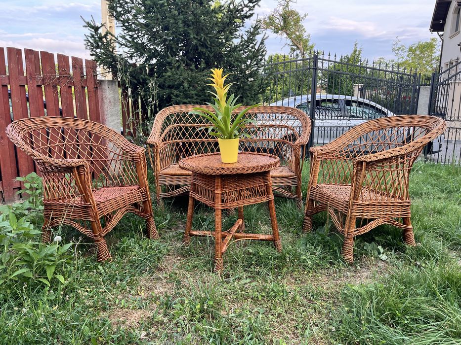 Set mobilier pentru terasa/ gradina din rachita.