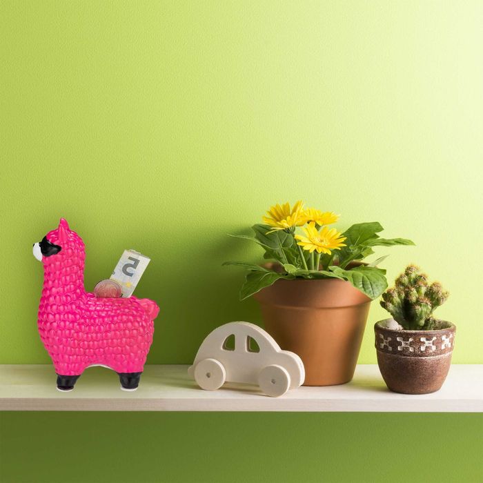 Pusculita Lama Cool design amuzant ochelari de soare 100% ceramica roz