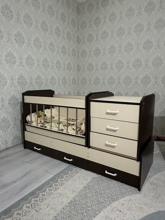 Детский манеж кровать + стол минимализм