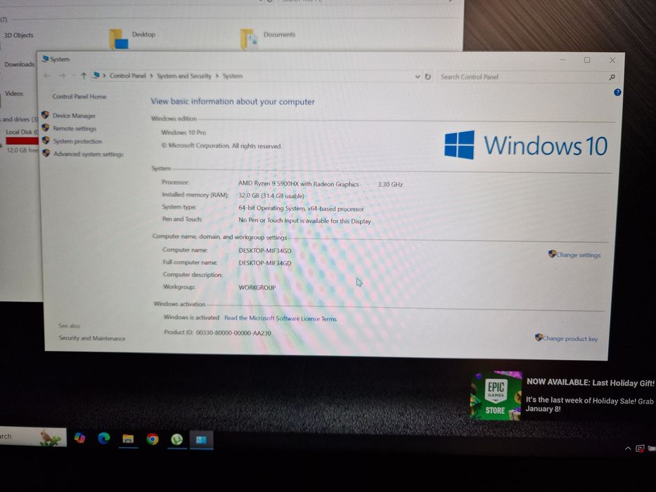 Asus rog rtx 3070, ryzen 9 5900hx, 32gb ram, 1.5tb ssd