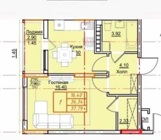 1 ком под НАУРЫЗ в ЖК Ривьера