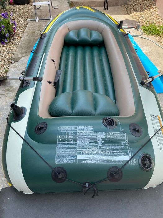 Barcă gonflabilă Intex Seahawk 4 + 2 veste de salvare + vâsle | 4 persoane