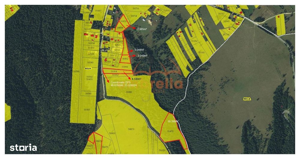 Teren de vanzare in Belis 6.449m²,  19€ m²