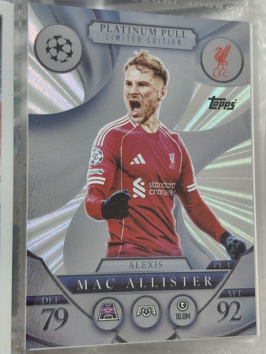 Carte MAC ALLISTER Liverpool Platinum Pull Foil Insert Limited Edition Topps Match Attax Season 2025-2026