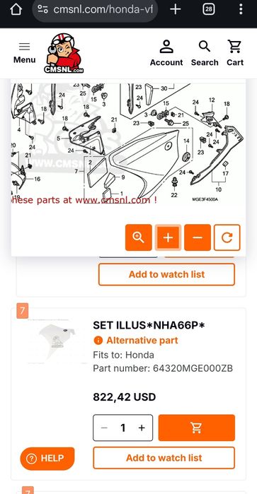 Carena Fairing Honda VFR1200 F 2010-2016