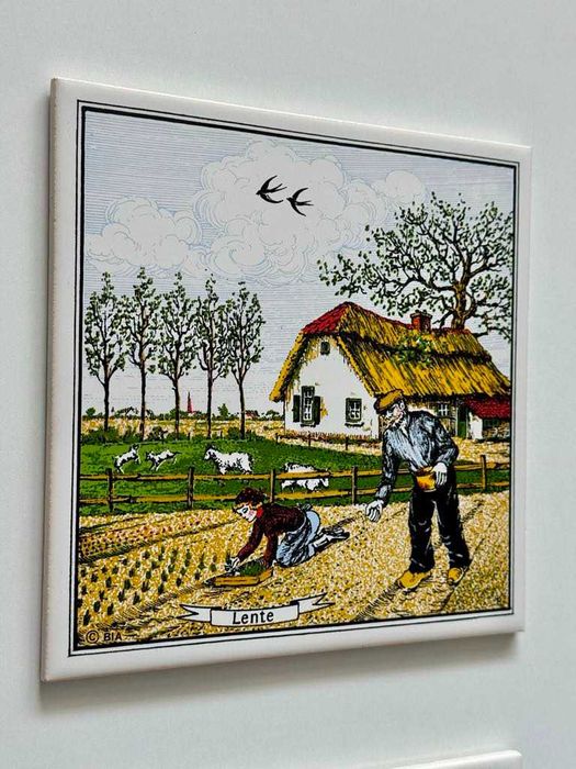 Винтидж стенна декорация плочки със сезони