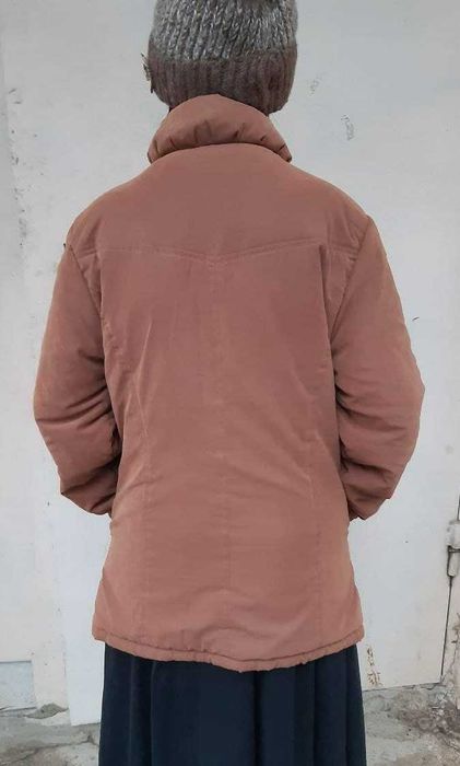 Женская теплая куртка ХБ плюш, цвет какао, Р-48