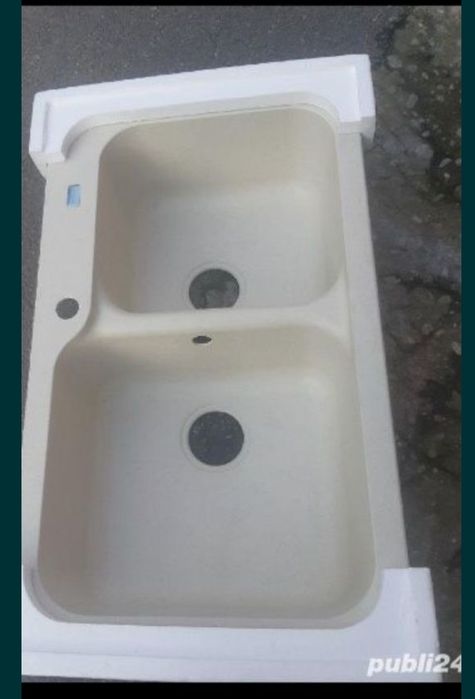 Chiuveta soft composite Pyramis, 2 cuve, 830x500 mm, adancime 210mm,