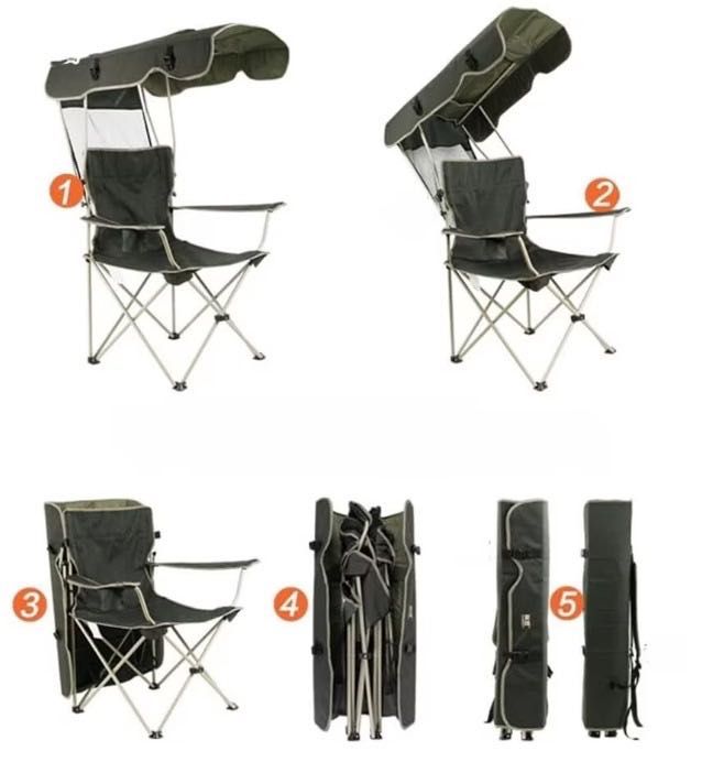 Scaun pliabil cu baldachin, pentru Pescuit, Camping, Gradina, Curte