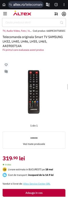 Telecomanda pentru tv samsung.