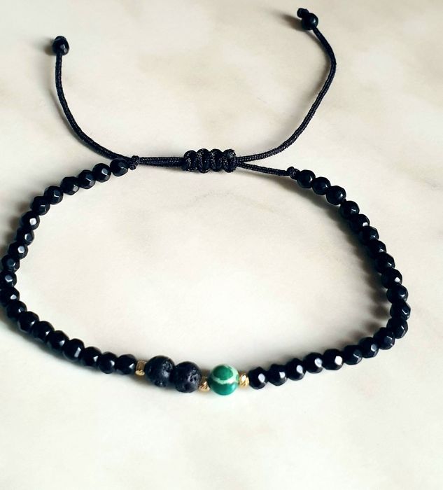 Bratara snur cu bilute aur